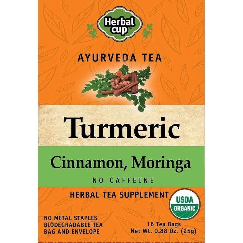 Herbal Cup Turmeric Cinnamon Moringa Tea, 16 tea bags -- 6 per case