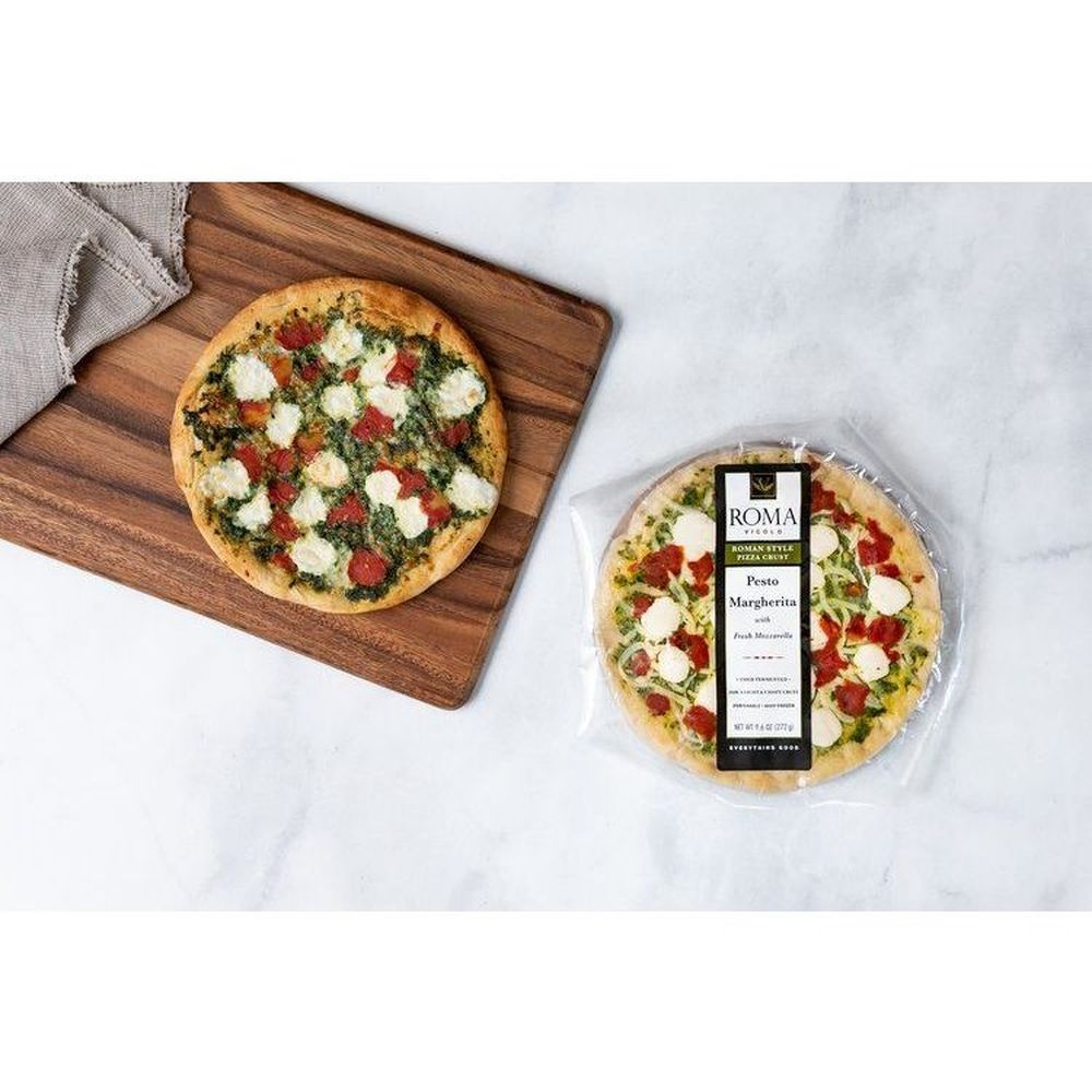 Roma Vicolo Pesto Margherita Pizza with Fresh Mozzarella, 9.6 Ounce -- 14 per case