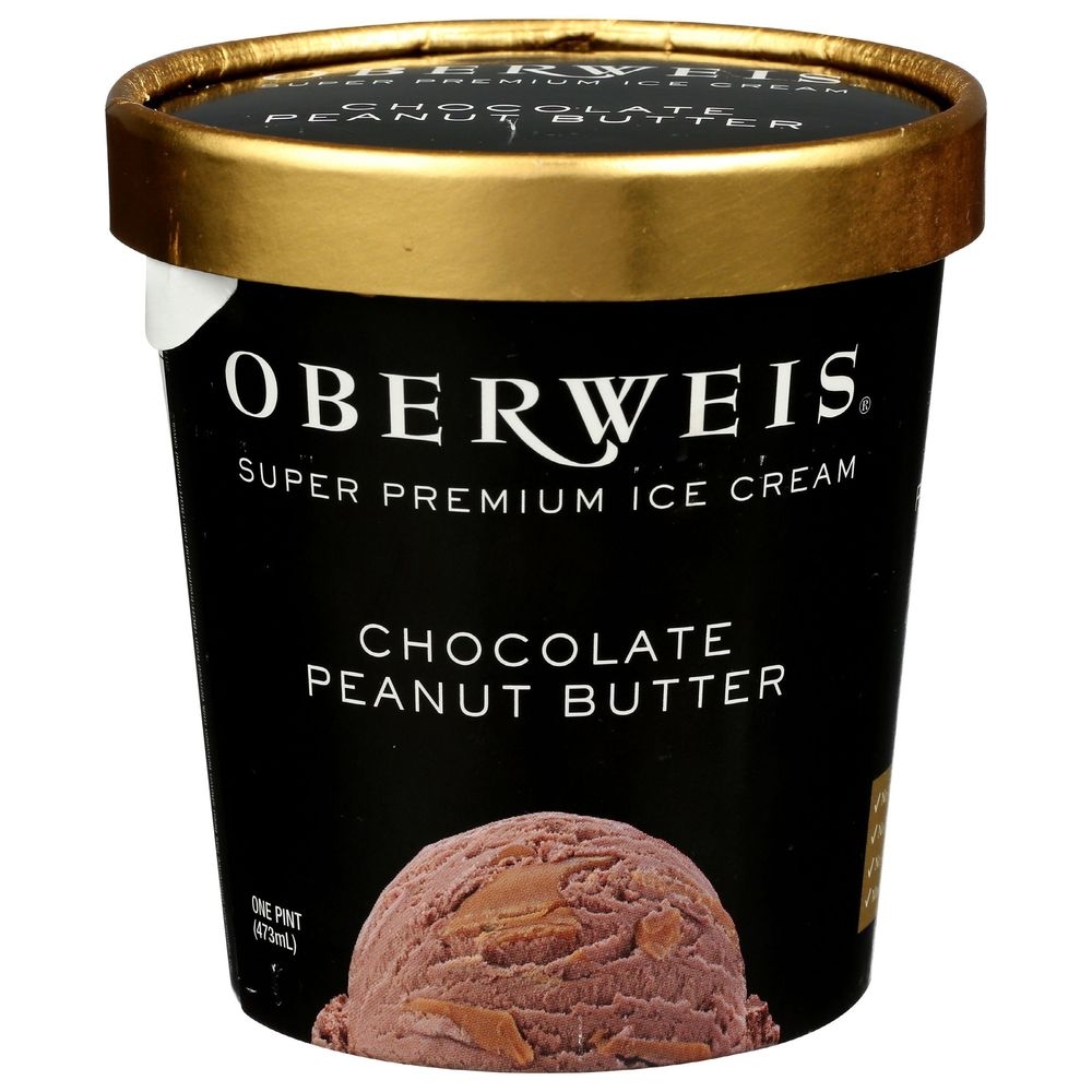 Oberweis Chocolate Peanut Butter Ice Cream, 16 Ounce -- 8 per case