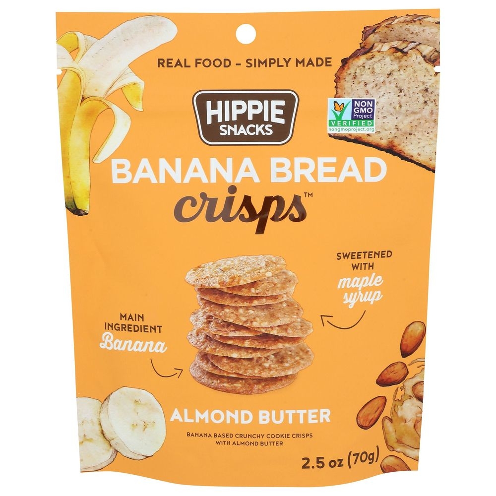 Hippie Snacks Almond Butter Banana Bread Crisps, 2.5 Ounce -- 8 per case