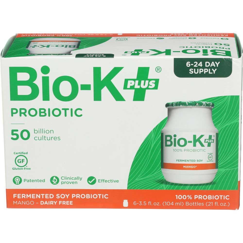 Bio-K Plus Dairy Free Mango Fermented Soy Probiotic, 3.5 Fluid Ounce -- 24 per case