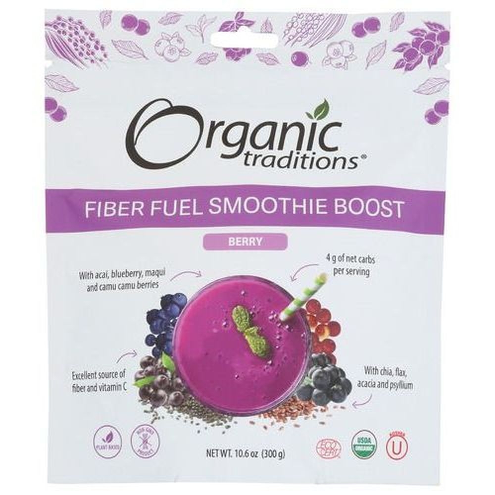 Organic Traditions Berry Fiber Fuel Smoothie Boost, 10.6 Ounce