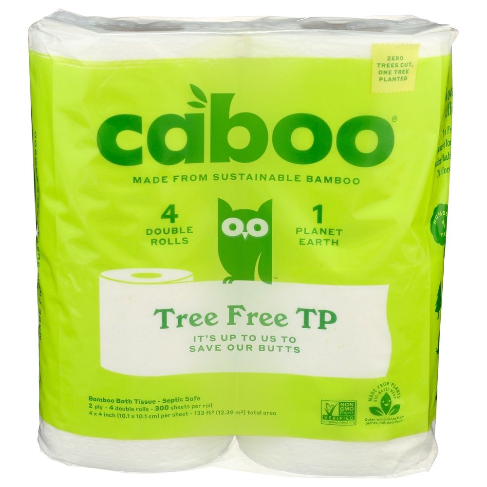 Caboo Tree Free Bamboo Toilet Paper Roll, 4 count -- 10 per case