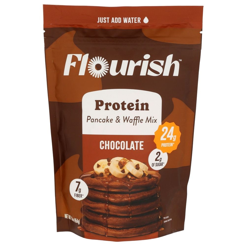 Flourish Chocolate Protein Pancake Mix, 16 Ounce -- 8 per case