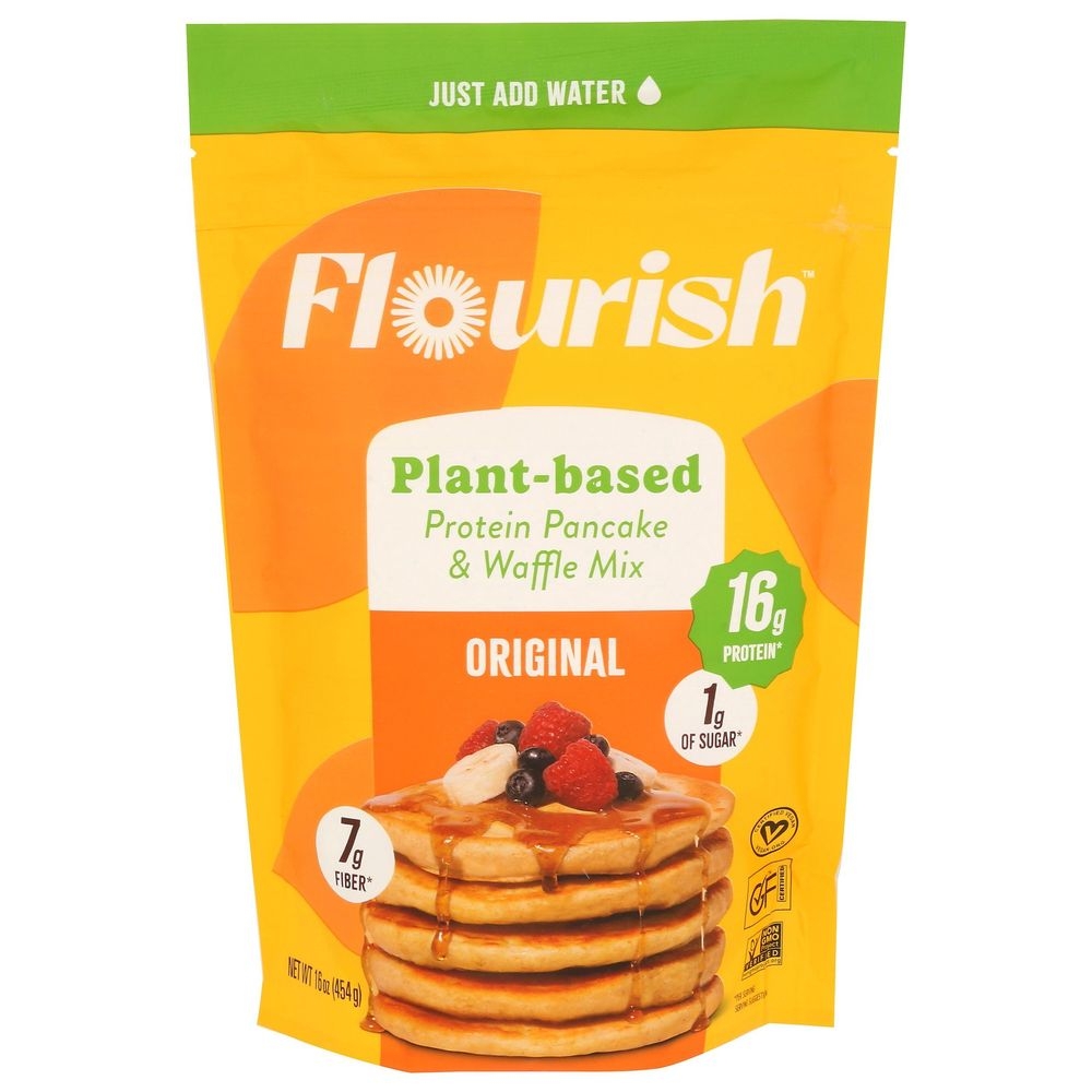 Flourish Plant Based Original Protein Pancake Mix, 16 Ounce -- 8 per case