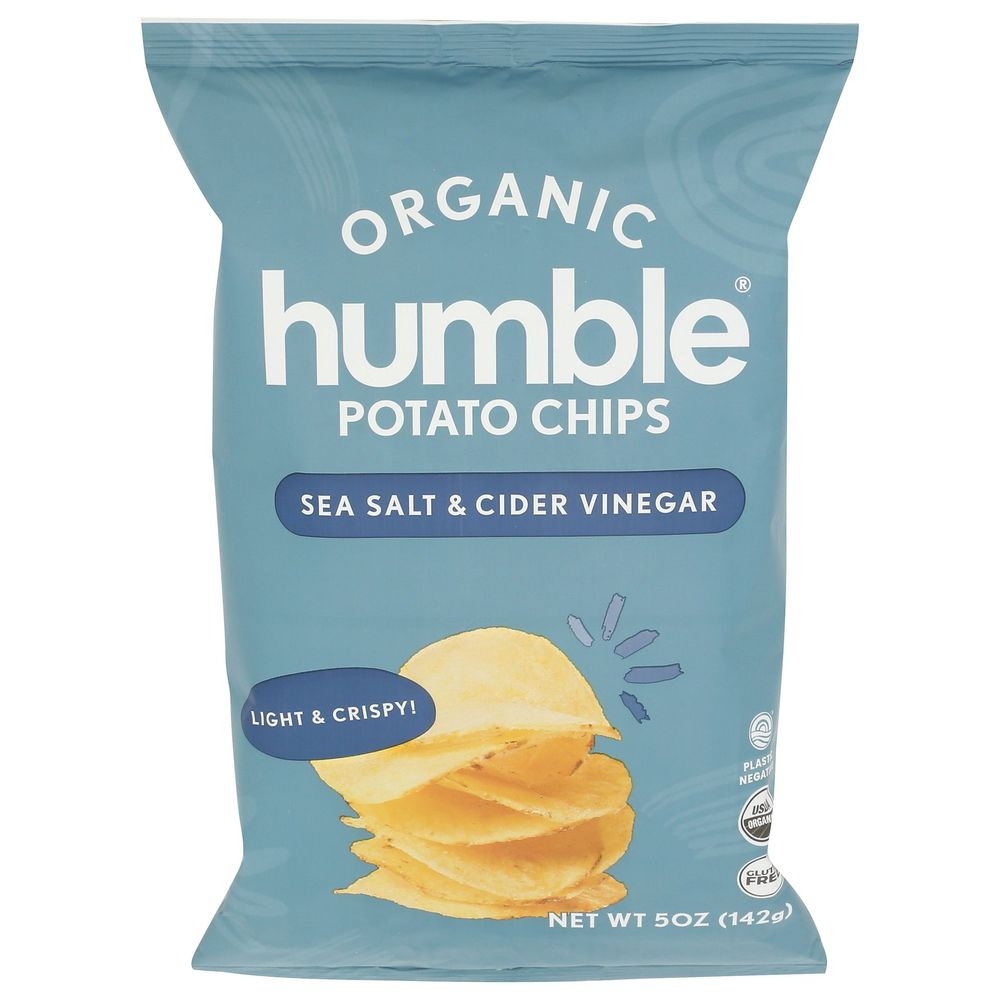 Humble Organic Sea Salt and Cider Vinegar Potato Chips, 5 Ounce -- 12 per case