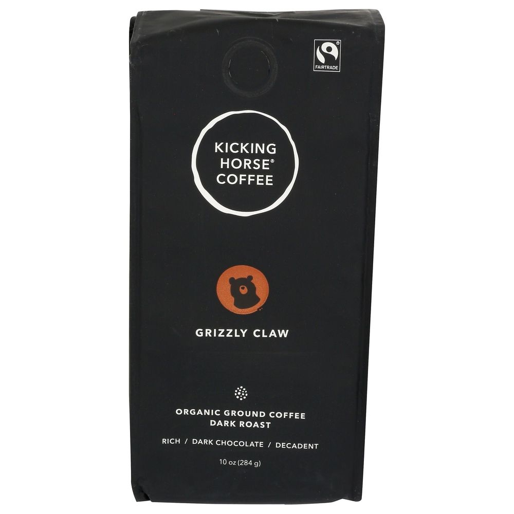 Kicking Horse Grizzly Claw Organic Dark Roast Whole Bean Coffee, 10 Ounce -- 6 per case
