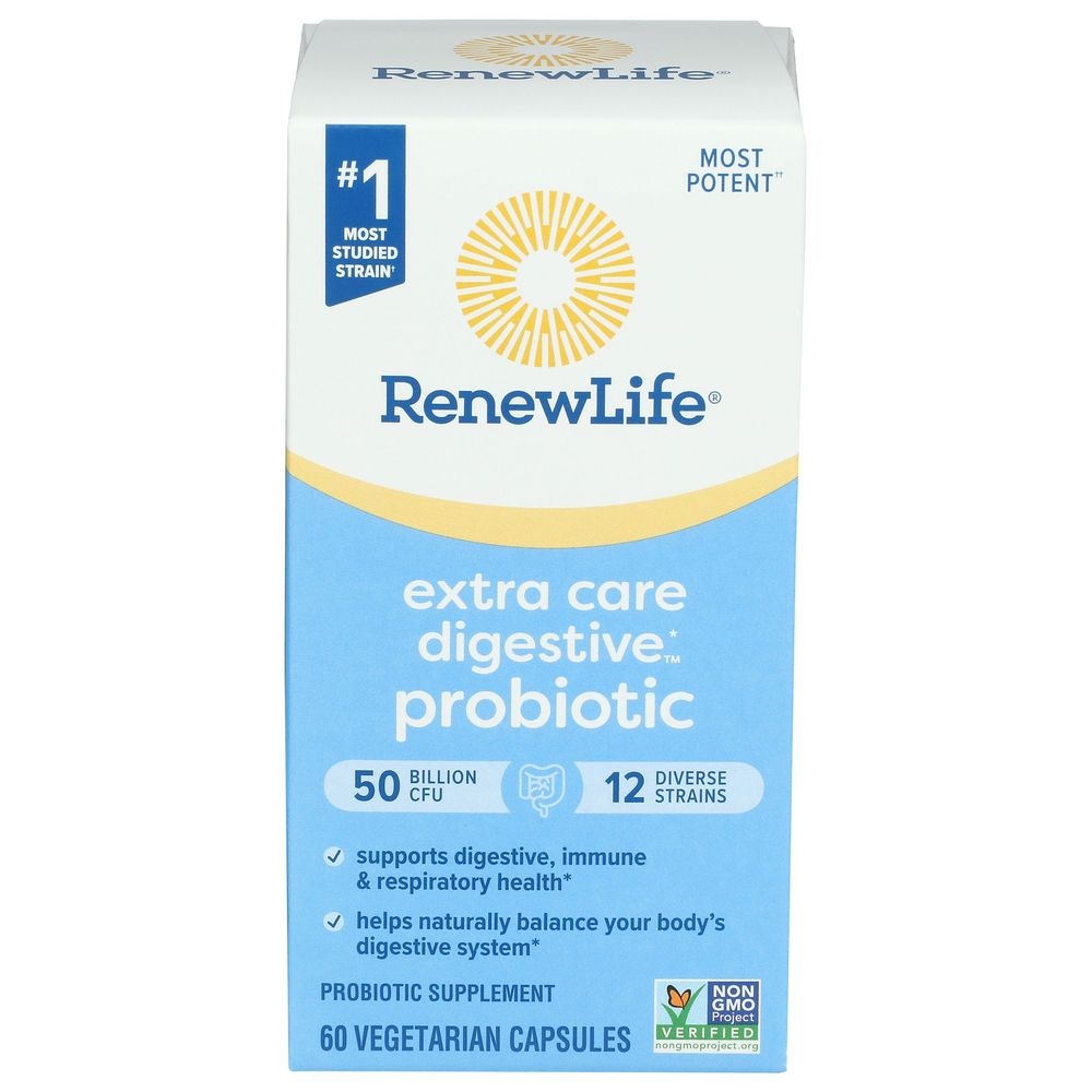 Renew Life Ultimate Flora Extra Care Probiotic Vegetarian Capsules, 60 count -- 6 per case