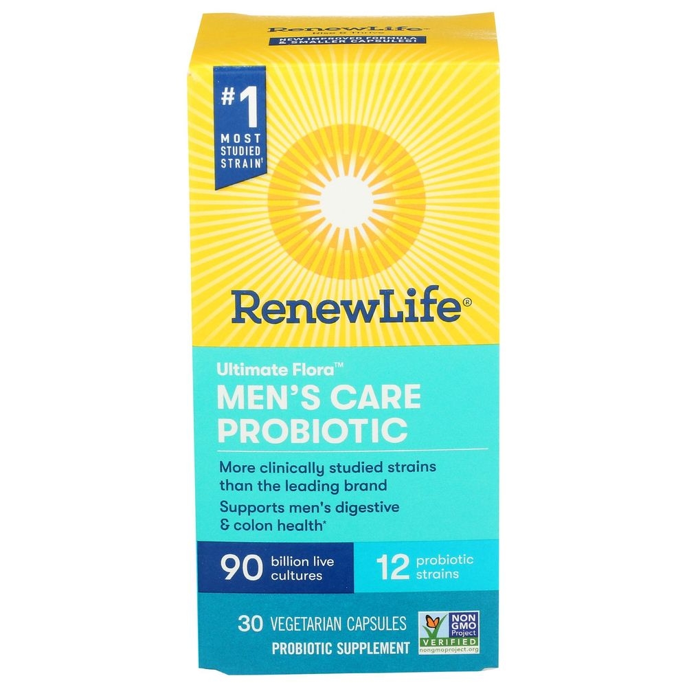 Renew Life Ultimate Flora Adult Probiotic Mens Care Capsules, 30 count -- 6 per case