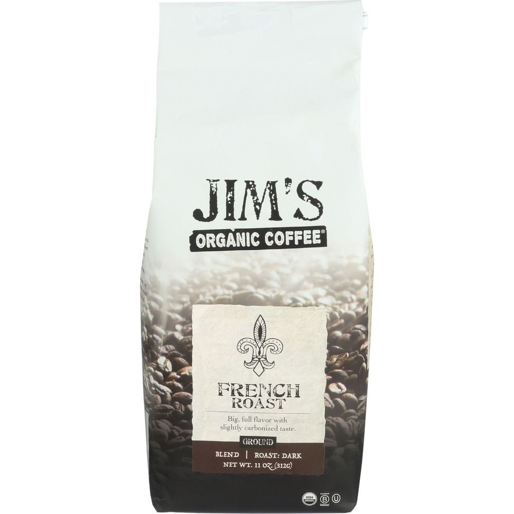 Jims Organic French Roast Ground Coffee, 11 Ounce -- 6 per case