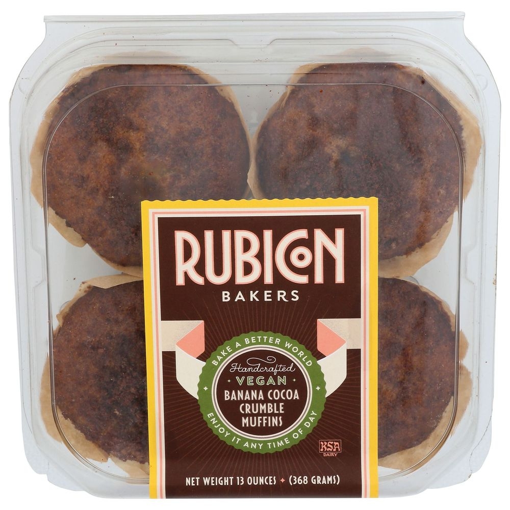 Rubicon Bakers Vegan Banana Cocoa Crumble Muffins, 13 Ounce -- 12 per case