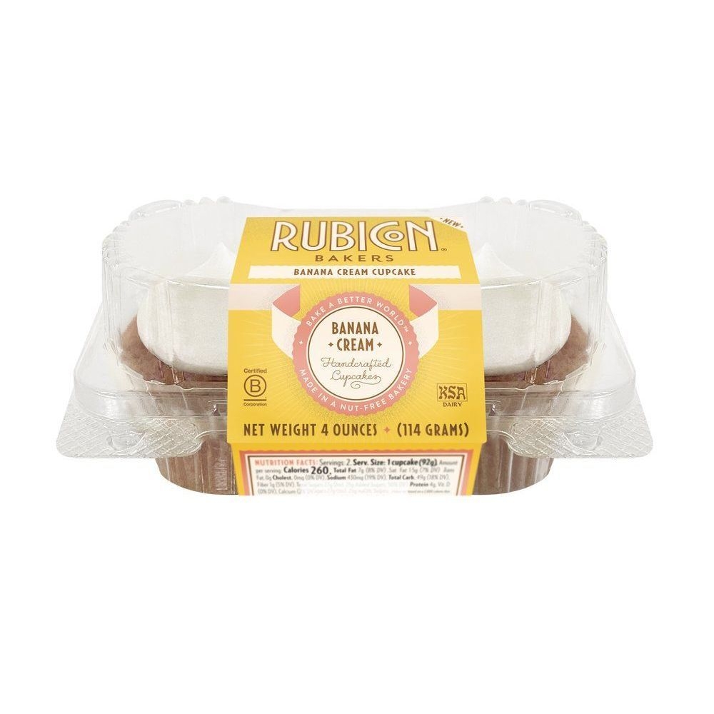 Rubicon Bakers Banana Cream Cupcakes, 4 Ounce -- 12 per case