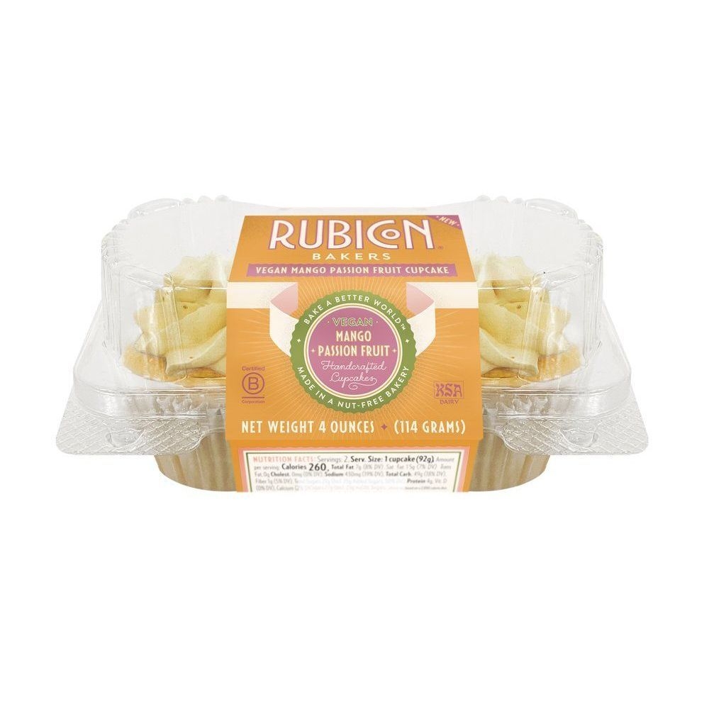 Rubicon Bakers Vegan Mango Passion Fruit Cupcakes, 4 Ounce -- 12 per case