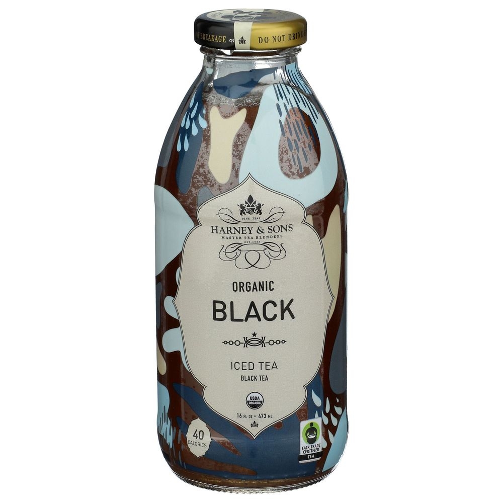 Harney and Sons Organic Plain Black Iced Tea, 16 Ounce -- 12 per case