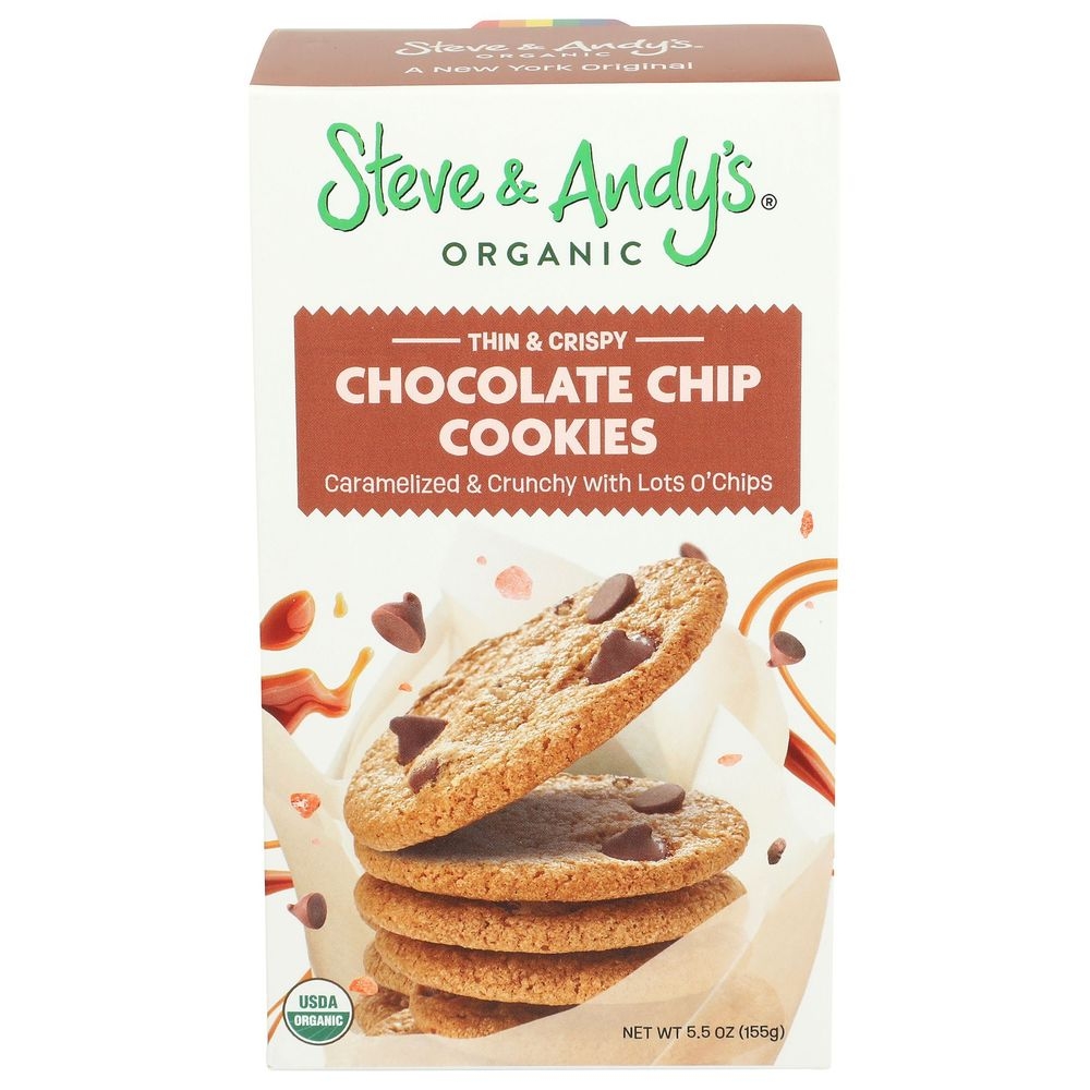 Steve and Andys Organic Crispy Chocolate Chip Cookies, 6.3 Ounce -- 6 per case