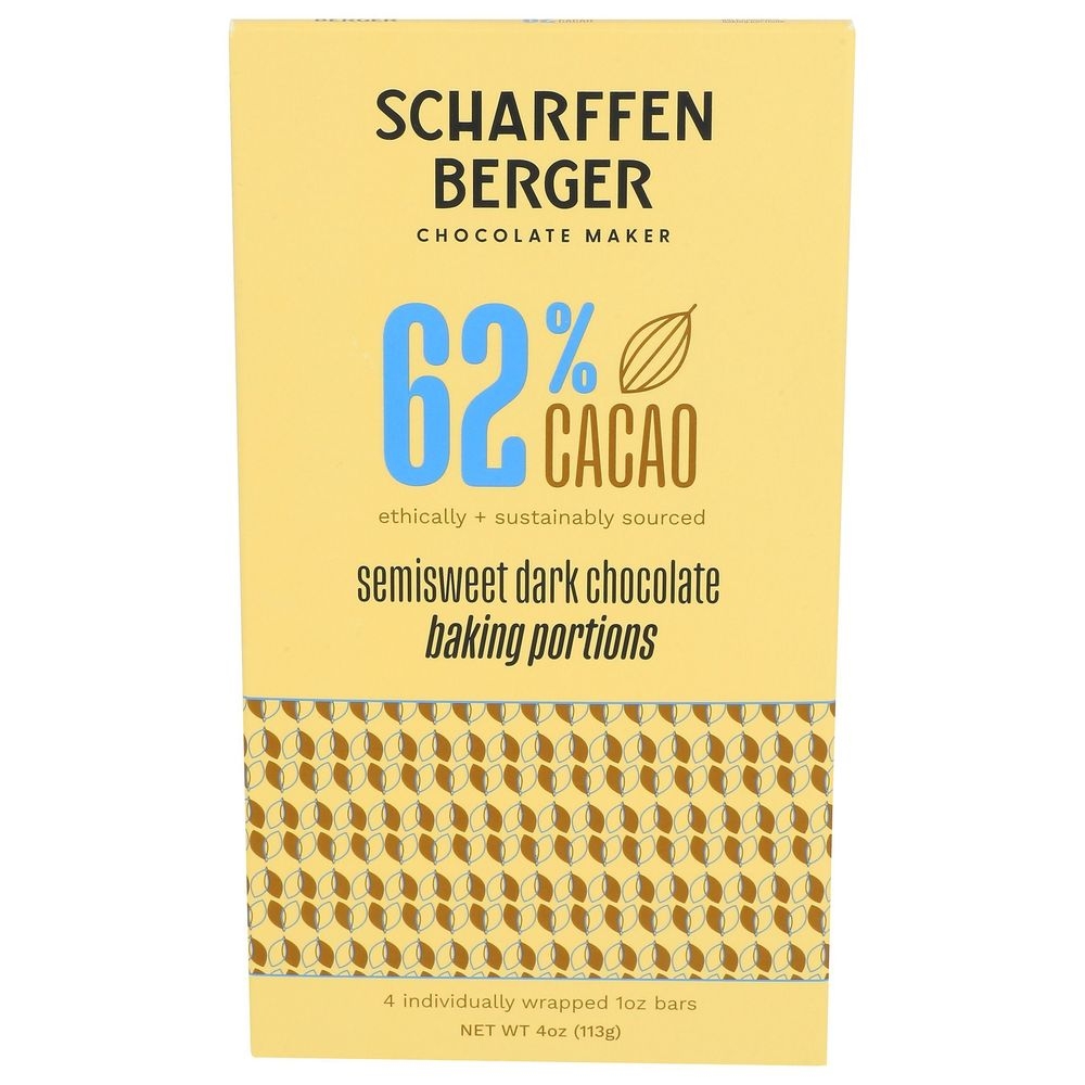 Scharffen Berger Semisweet Dark Chocolate Baking Chunks, 4 Ounce -- 12 per case