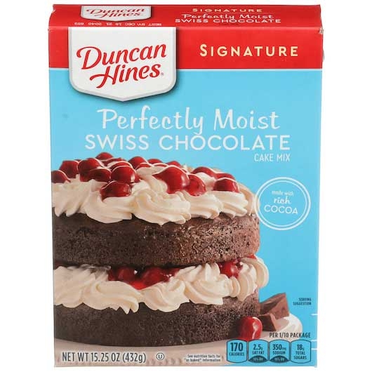 Duncan Hines Signature Swiss Chocolate Cake Mix, 15.25 Ounce -- 12 per case.