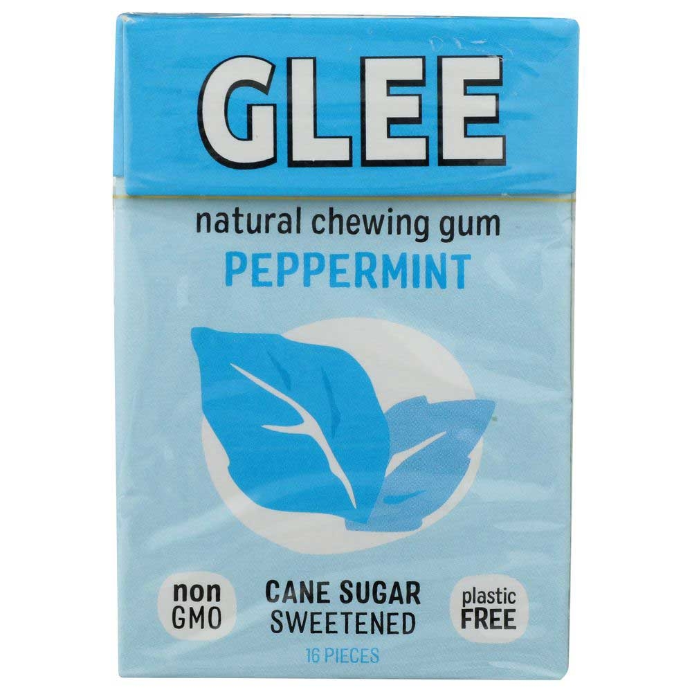 Glee Gum Peppermint Chewing Gum - 16 pieces per pack -- 12 packs per case.