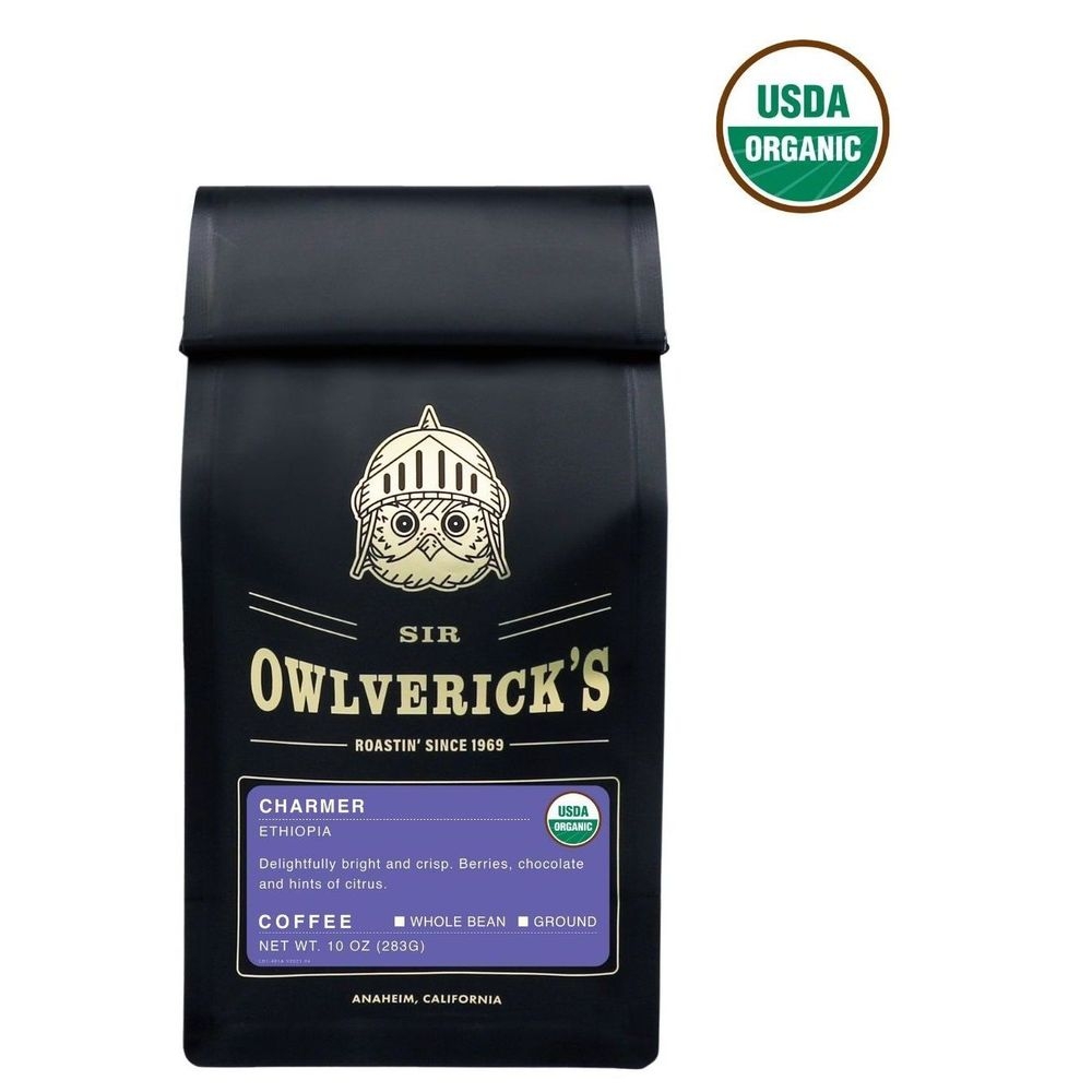Sir Owlverick Charmer Whole Bean Coffee, 10 Ounce -- 8 per case