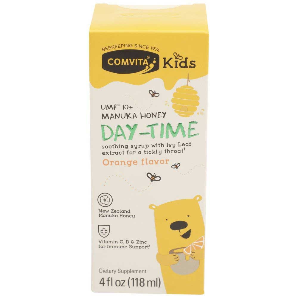 Comvita Day Time Orange Flavor Kids Soothing Syrup with Umf 10 Plus Manuka Honey, 4 Ounce