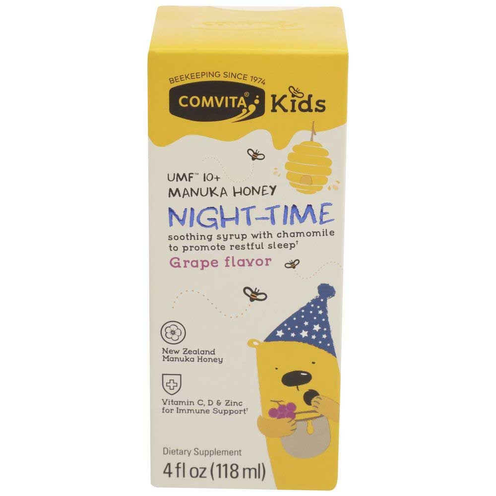 Comvita Night Time Grape Flavor Kids Soothing Syrup with Umf 10 Plus Manuka Honey, 4 Ounce