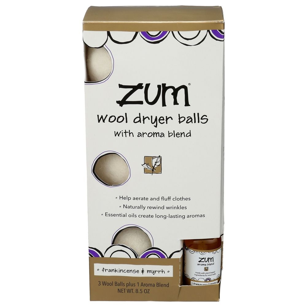 Zum Wool Dryer Balls with Aroma Blend, 8.5 Ounce -- 4 per case