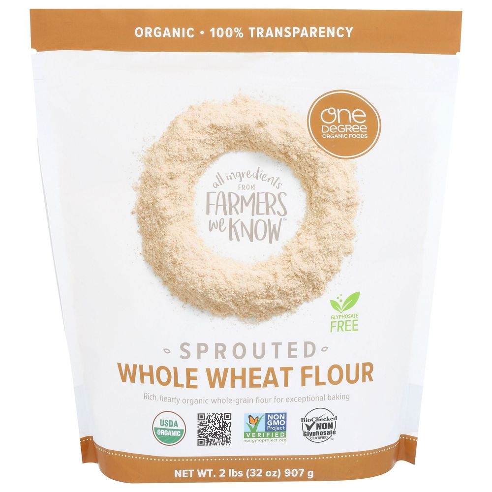 One Degree Organic Sprouted Whole Wheat Flour, 32 Ounce -- 6 per case