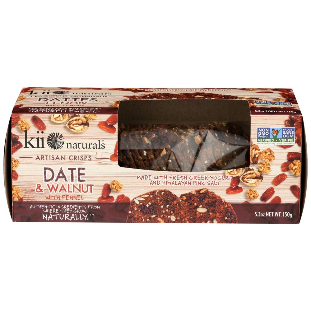 Kii Naturals Dates and Walnuts Artisan Crisps, 5.3 Ounce -- 12 per case