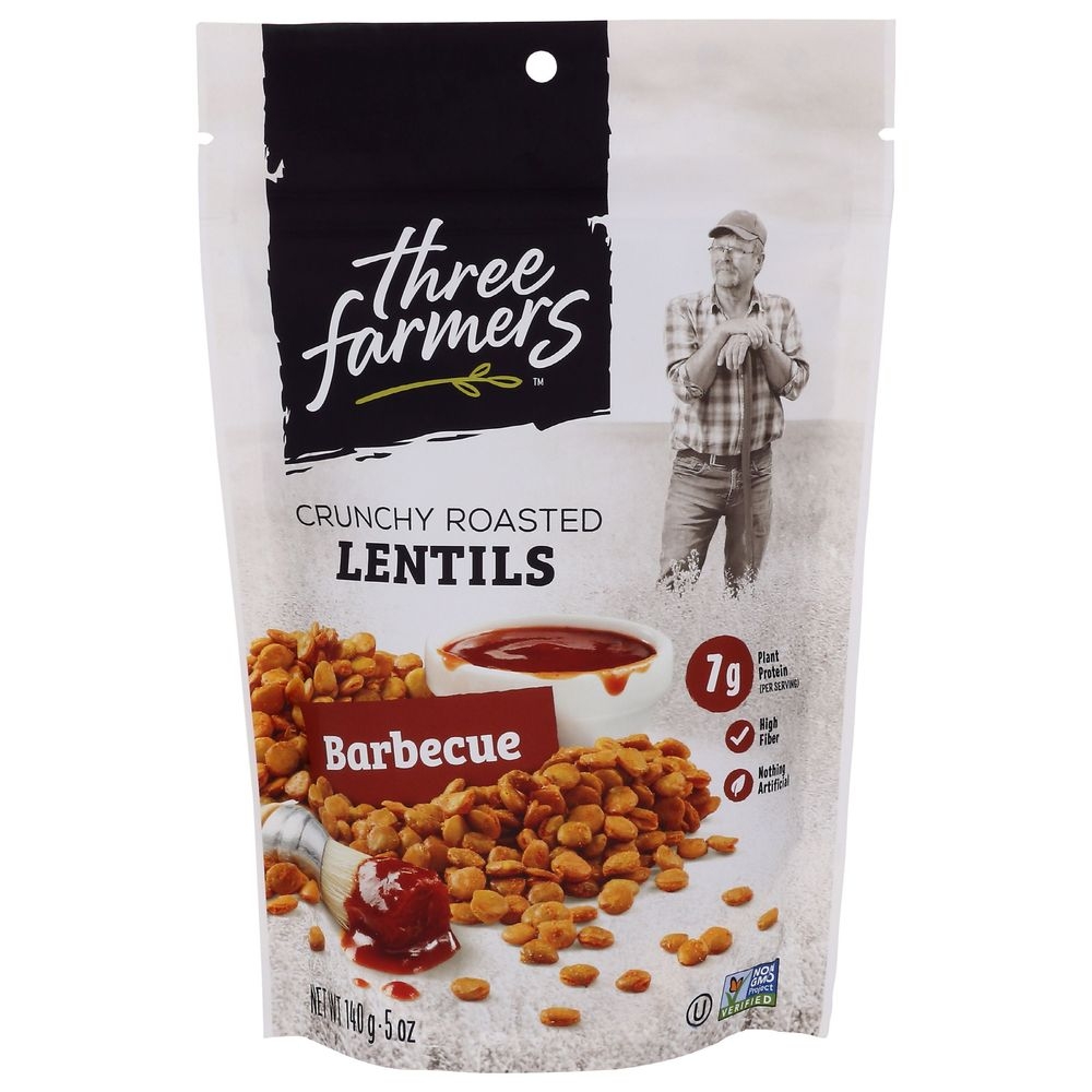 Three Farmers Barbecue Roasted Lentils, 140 Gram -- 6 per case