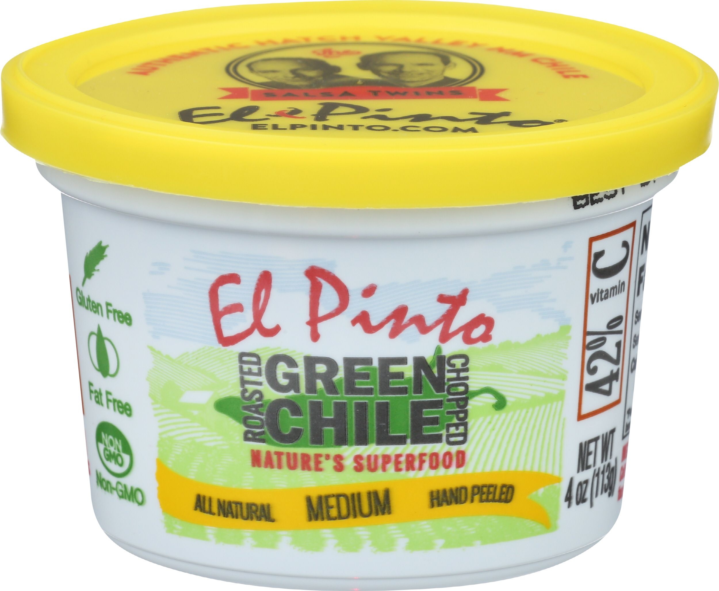 El Pinto Medium Chopped Roasted Hatch Green Chile Salsa, 4 Ounce -- 12 per case