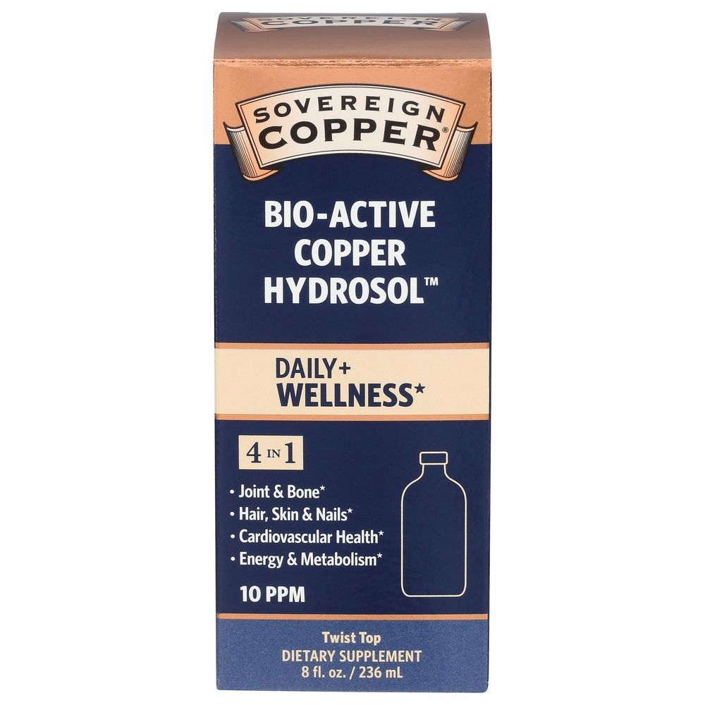 Sovereign Copper Bio-Active Copper Hydrosol - Twist Top, 8 Fluid Ounce