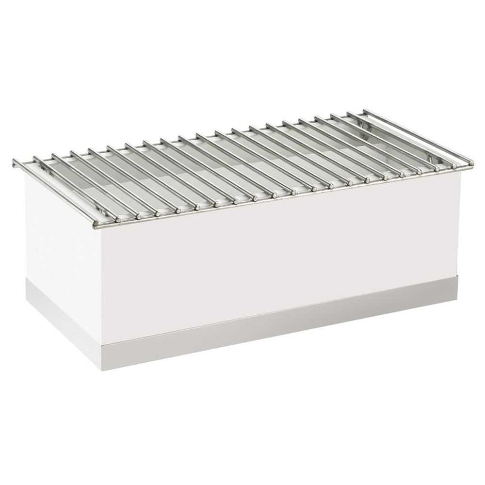 Cal-Mil Luxe White Metal and Stainless Steel Chafer Alternative, 22 x 12 x 8.5 inch
