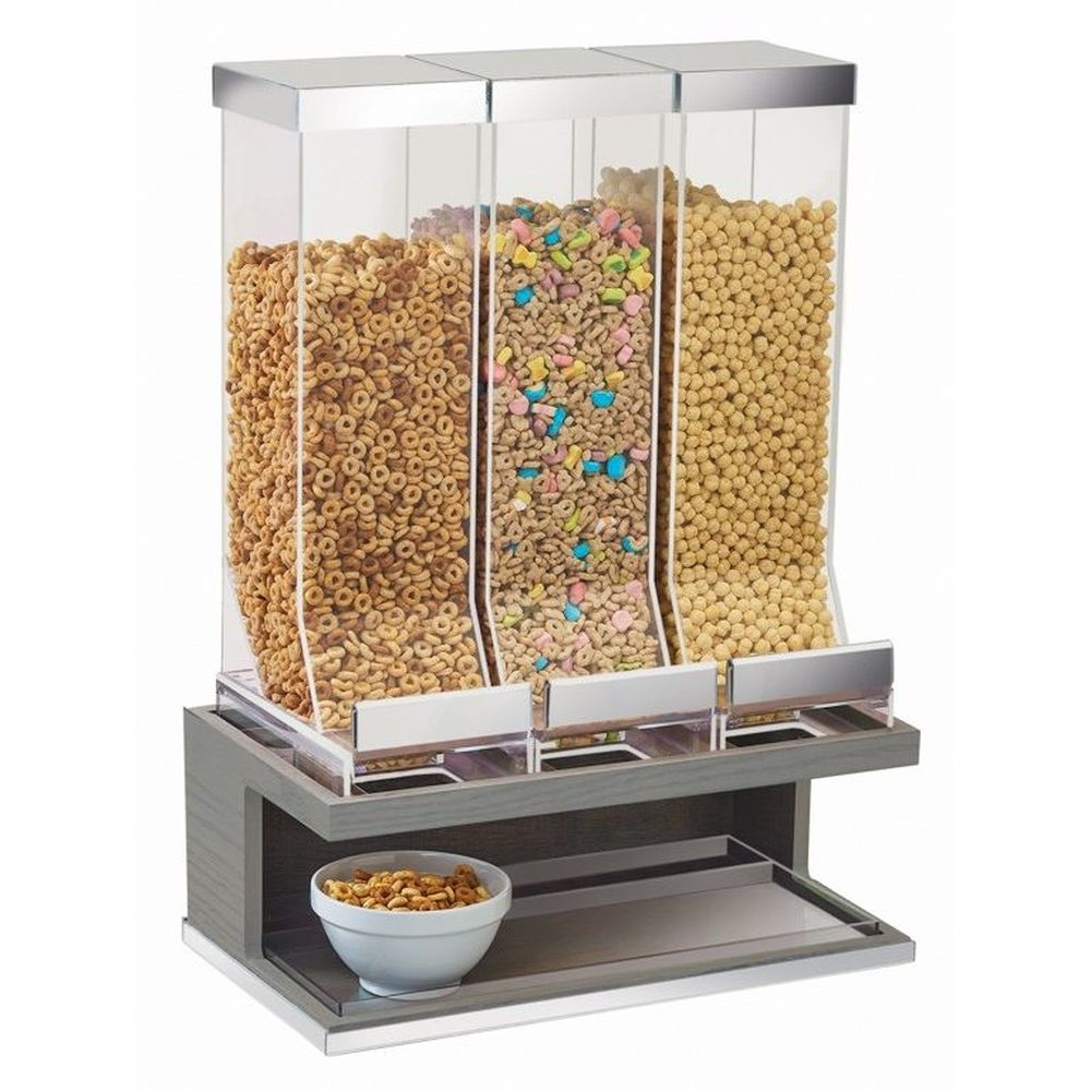 Cal-Mil Oak Ashwood Gray 3 Cylinders Cereal Dispenser, 17.5 x 9.5 x 24 inch