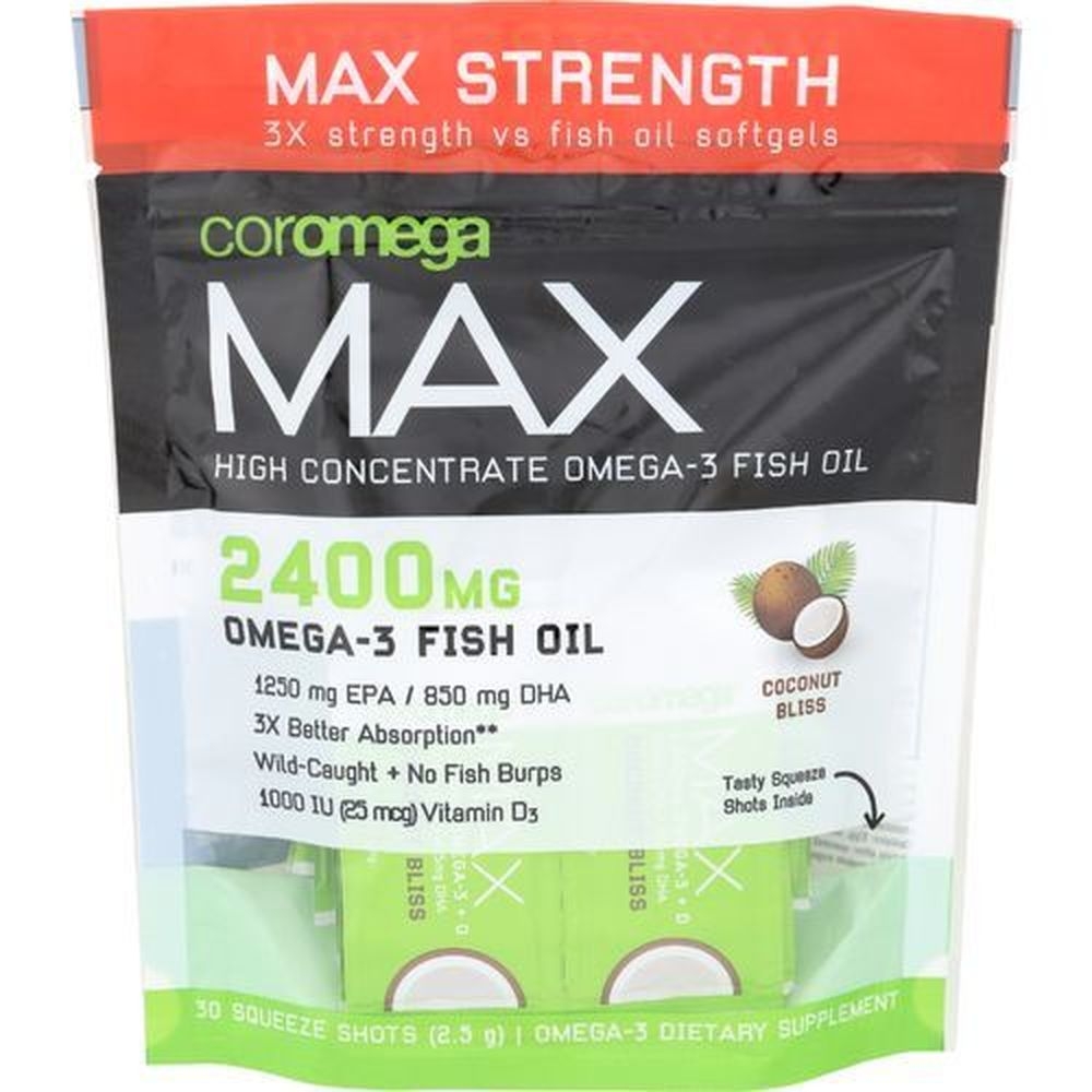 Coromega MAX Omega-3 Fish Oil, 30 count