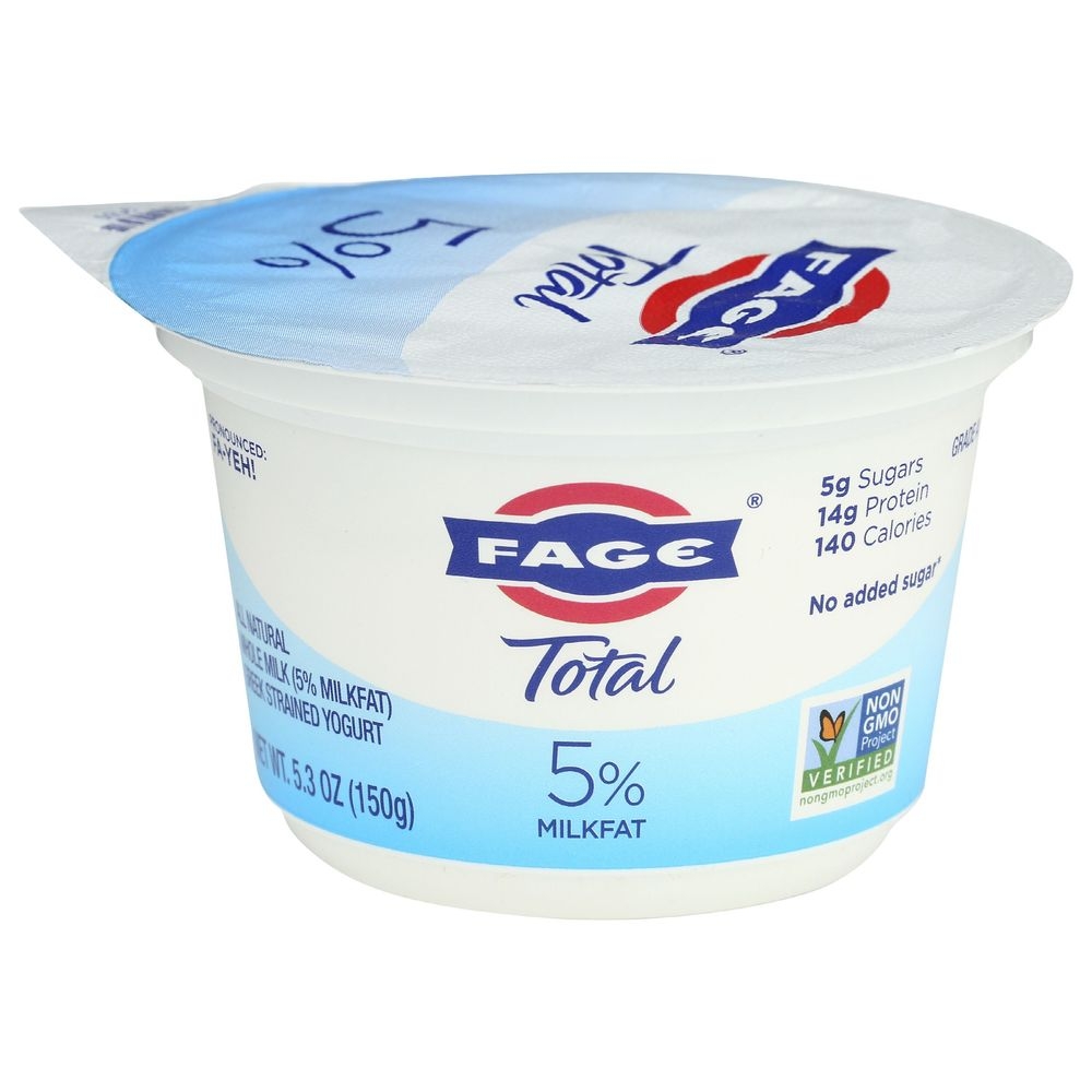 Fage Total 5 Percent Milkfat Plain Greek Yogurt, 5.3 Ounce -- 12 per case