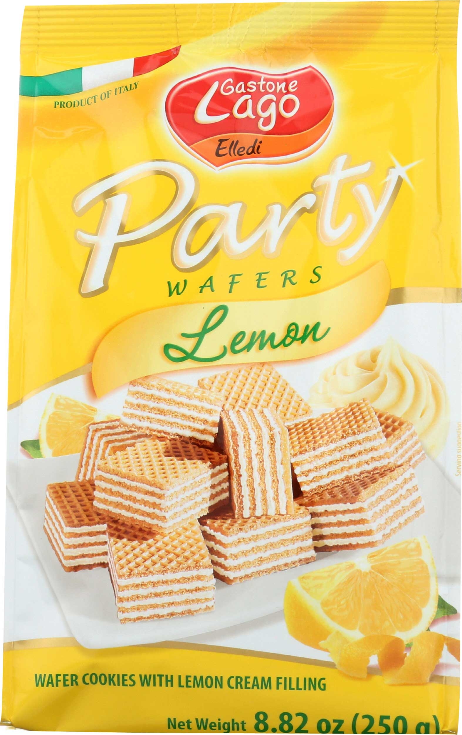 Gastone Lago Elledi Lemon Party Wafer, 8.82 Ounce Bag -- 10 per case