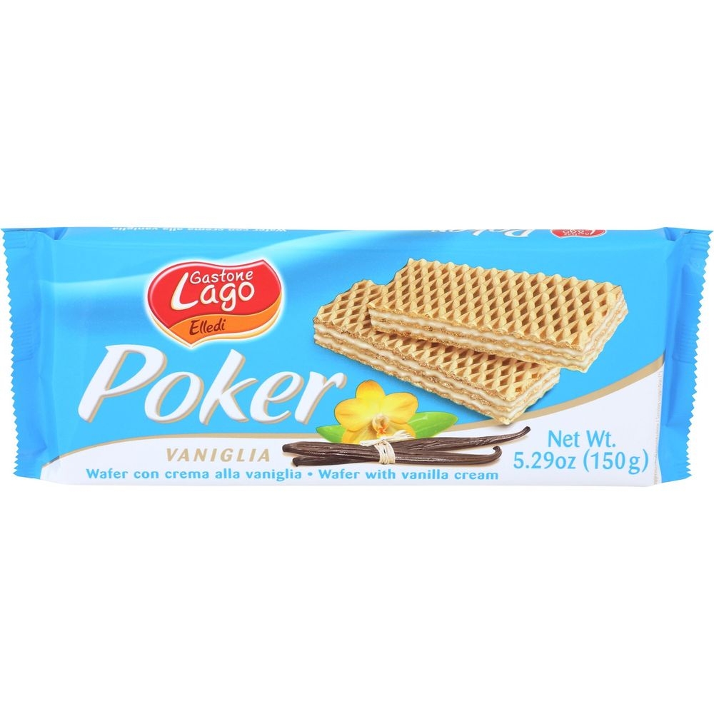 Gastone Lago Poker Cookie Vanilla Cream Wafer, 5.29 Ounce -- 16 per case