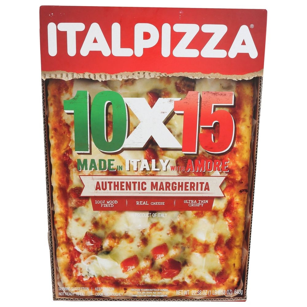 Italpizza 10 x 15 Italian Wood Fired Authentic Margherita Pizza, 22.58 Ounce -- 12 per case
