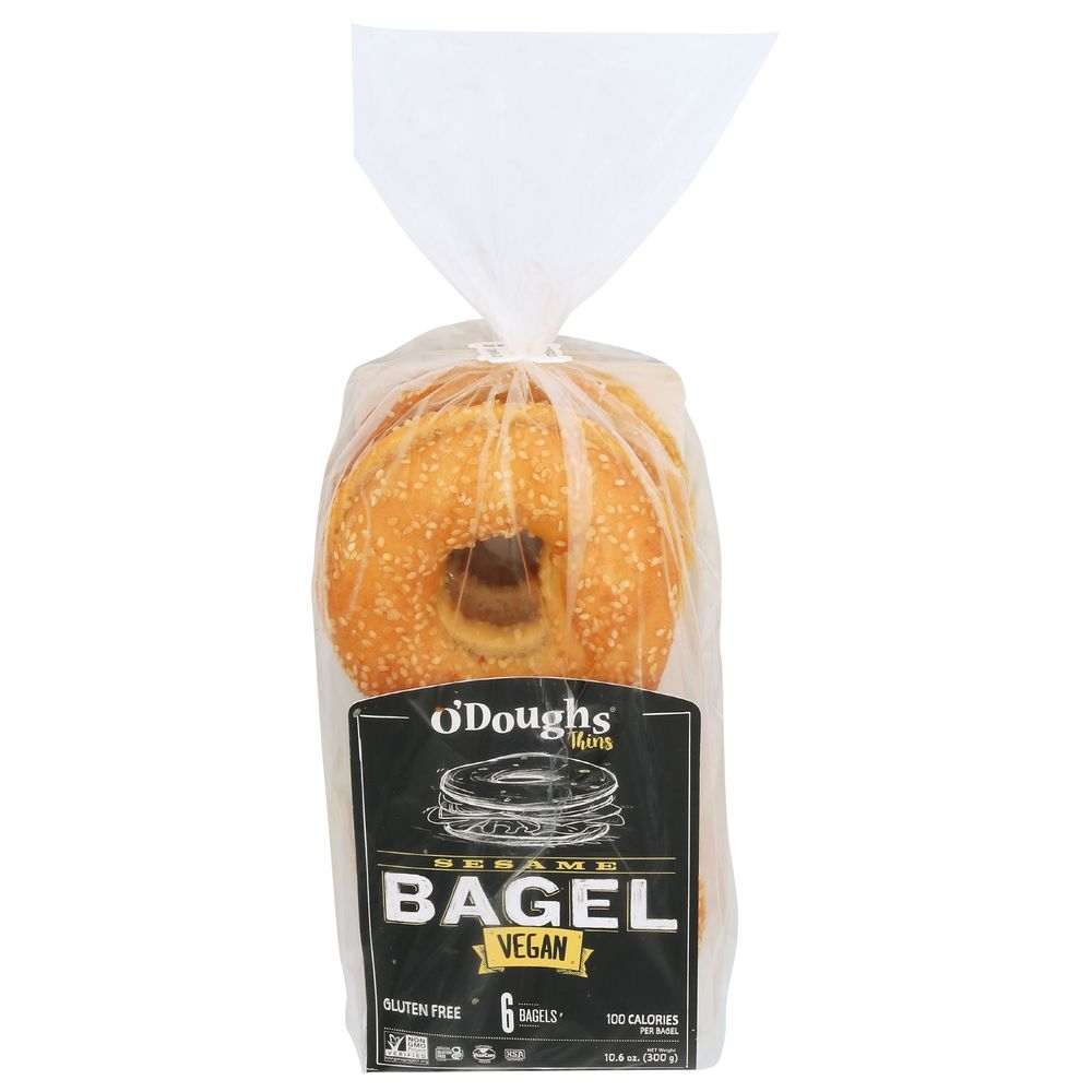 O Doughs Thins Vegan Sesame Bagel, 11 Ounce -- 6 per case