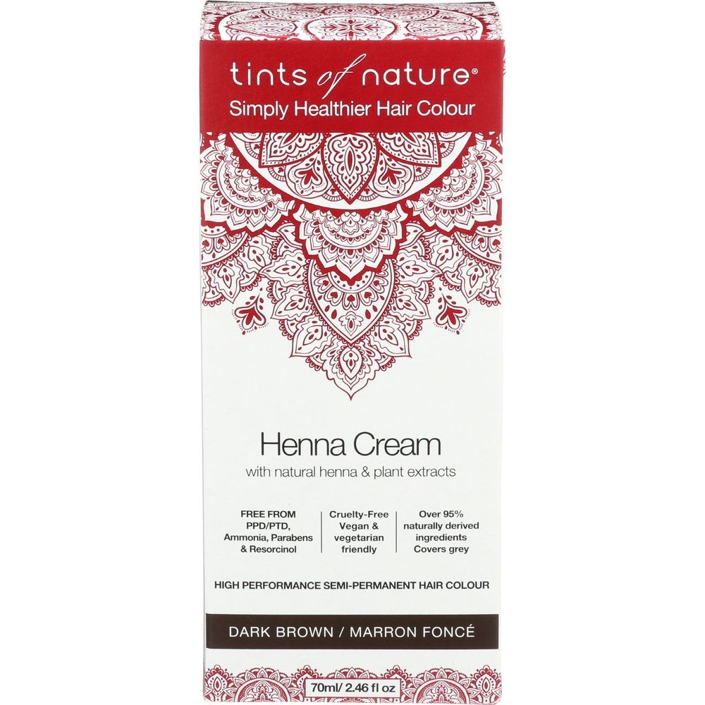 Tints of Nature Dark Brown Henna Cream Hair Color, 2.46 Fluid Ounce