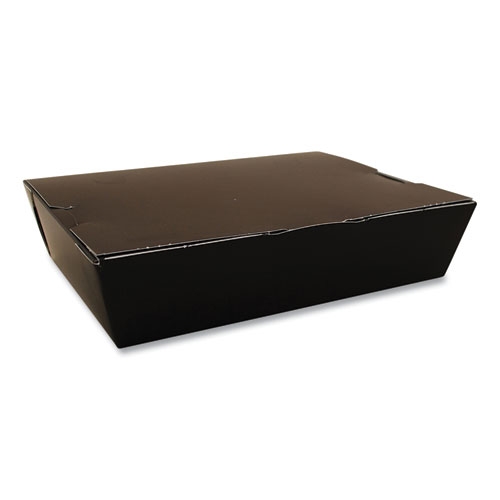 SCT ChampPak Black Paper Carryout Box, 7.75 x 5.5 x 1.87 inch -- 200 per case