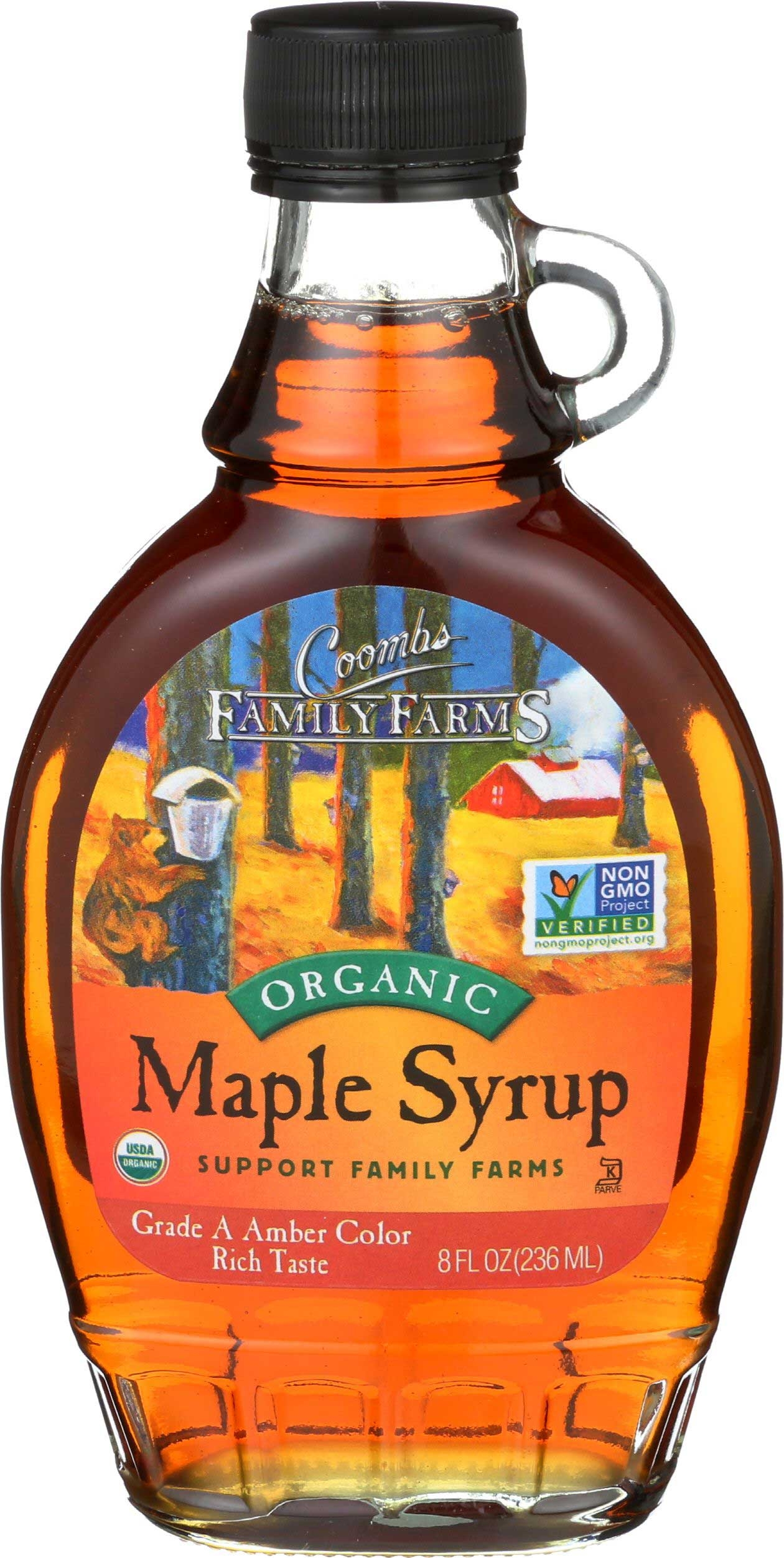 Coombs Family Farms Grade A Amber Color Rich Taste Maple Syrup, 8 Ounce -- 12 per case