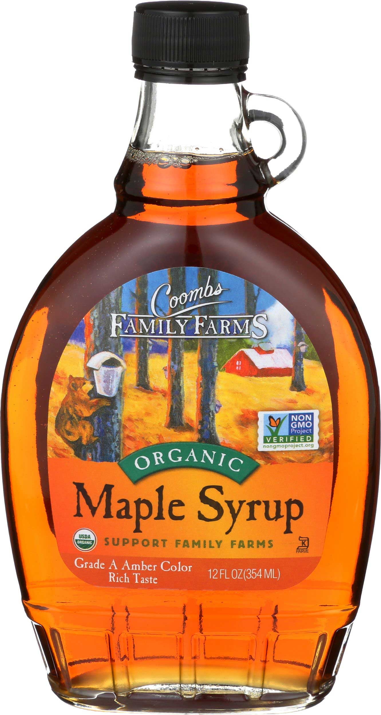 Coombs Family Farms Organic Grade A Amber Color Rich Taste Maple Syrup, 12 Ounce -- 12 per case