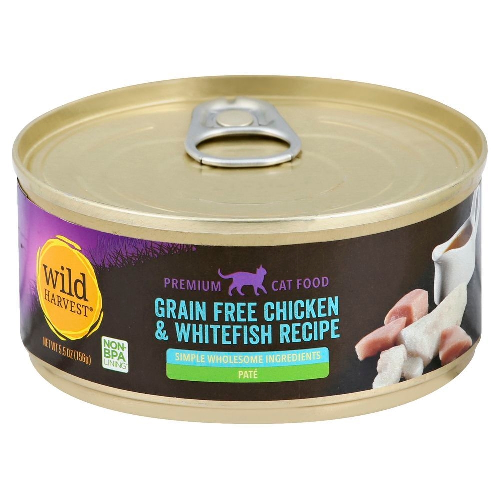 Wild Harvest Pate Grain Free Chicken and Whitefish Recipe Cat Food, 5.5 Ounce -- 24 per case