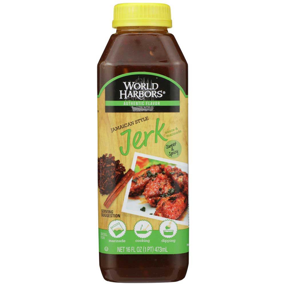 World Harbors Jamacian Style Jerk Marinade and Sauce, 16 Ounce -- 6 per case.