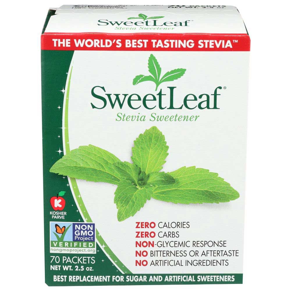 Sweet Leaf Stevia Sweetener - 70 per pack.