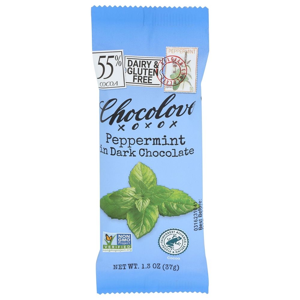 Chocolove Peppermint Dark Chocolate Bar, 1.3 Ounce -- 12 per case