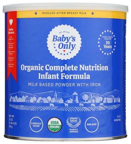 Babys Only Organic Premium Dairy Infant Formula with Iron, 21 Ounce -- 6 per case