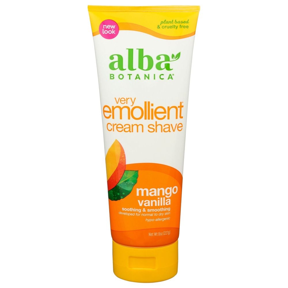Alba Botanica Mango Vanilla Very Emollient Shave Cream, 8 Ounce