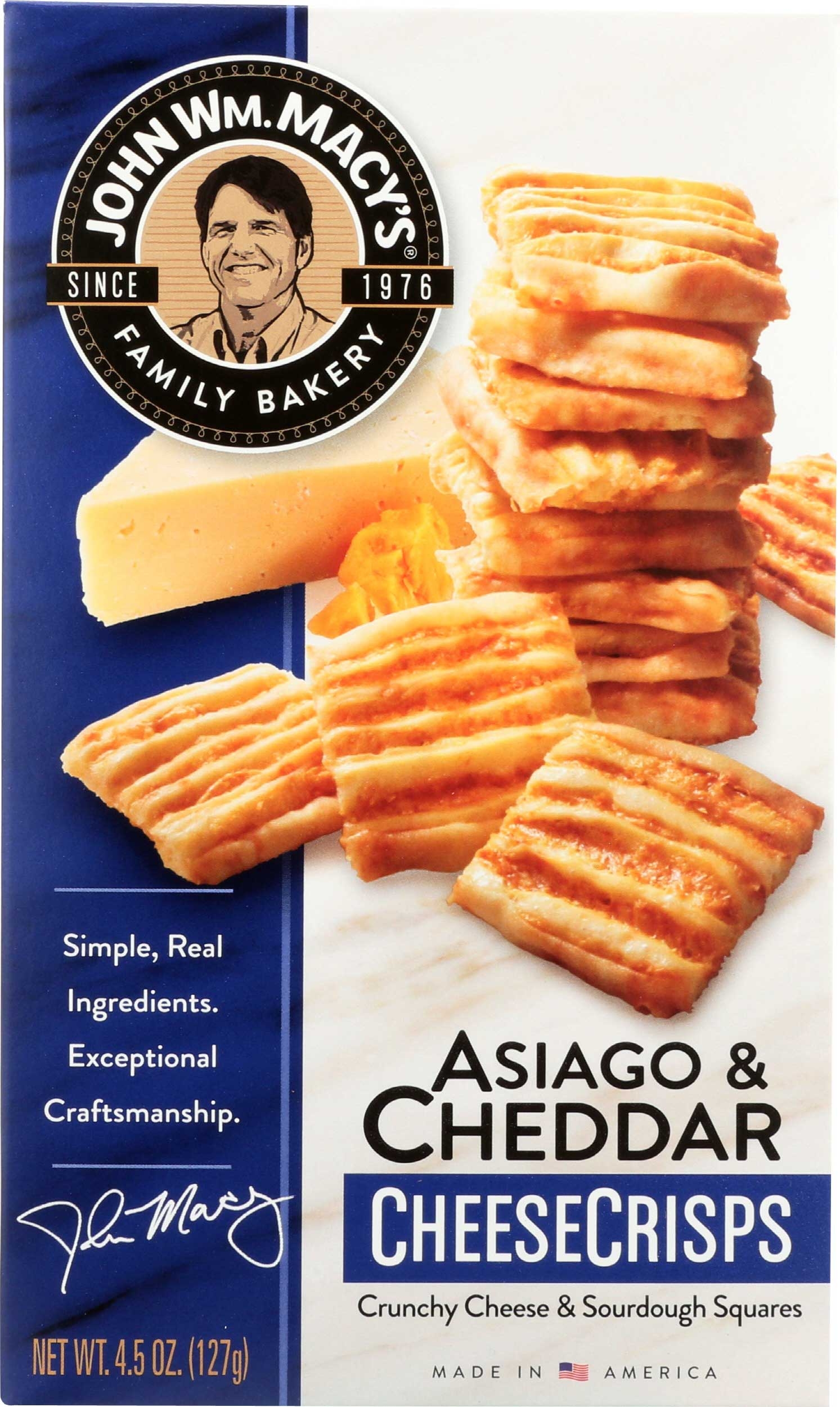 Macys Asiago and Cheddar Cheese Crisp, 4.5 Ounce -- 6 per case